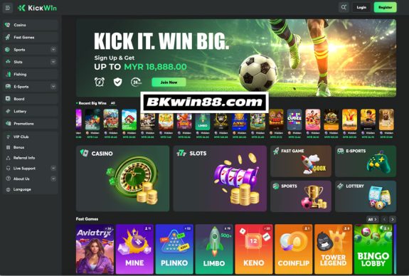 kickwin login